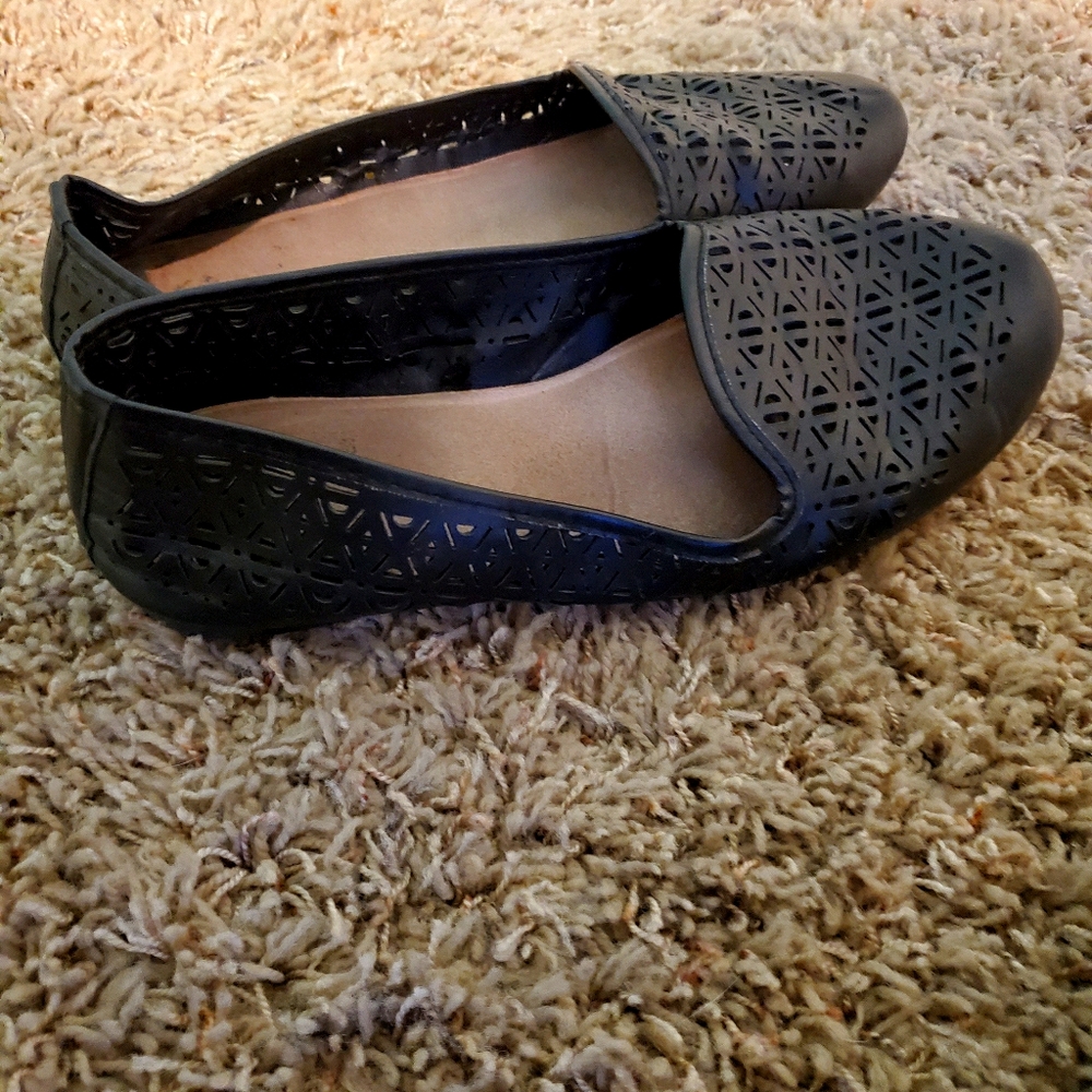 Black Flats with Cutouts